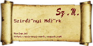 Szirányi Márk névjegykártya