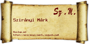 Szirányi Márk névjegykártya