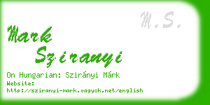 mark sziranyi business card
